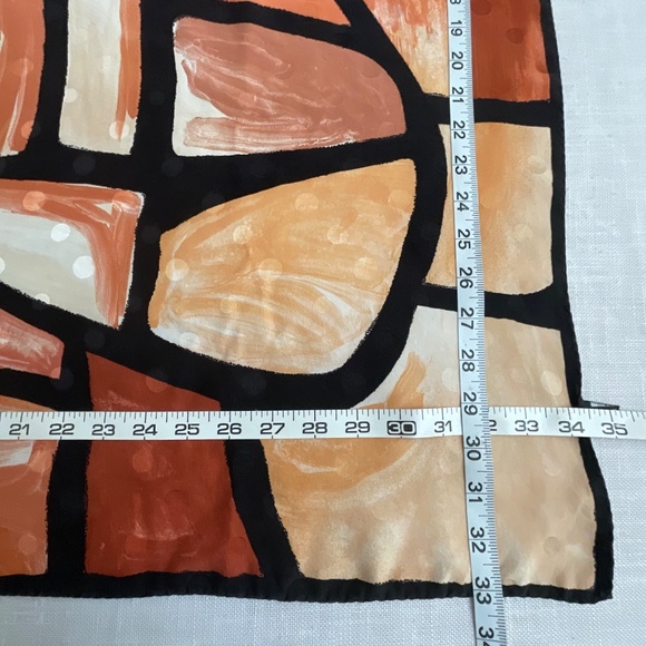 Silk Geometric Print Square Scarf 33”x34” NWOT Made In Italy - Picture 11 of 13